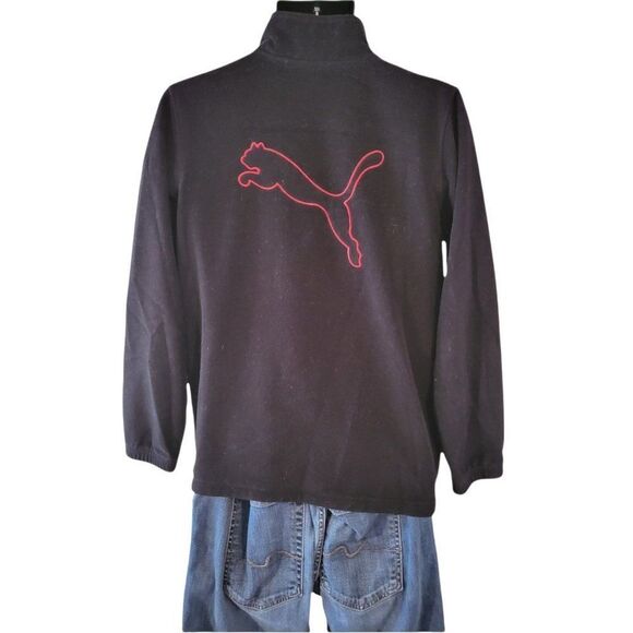 Puma Full Zip Black Sz L Jacket Boys Youth - Picture 5 of 5